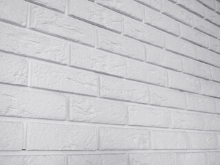Minimal white brick wall surface close-up