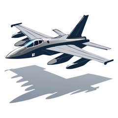 Futuristic Military Aircraft Icon in Vector for Action and Combat Designs

