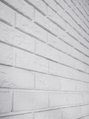 Minimal white brick wall surface close-up