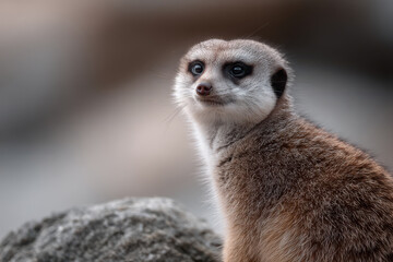 Fototapeta premium minimalistic portrait of wild animal its unique expression against clean neutral background with soft bokeh