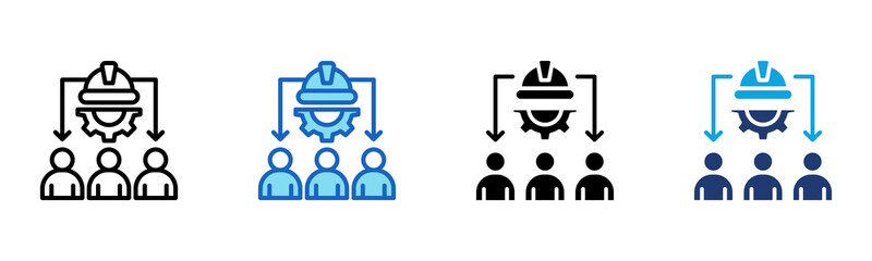 Workforce icon Multi Style Vector Illustration