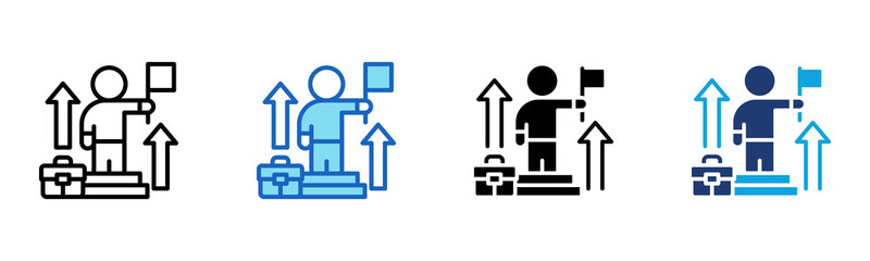 Career Advancement icon Multi Style Vector Illustration