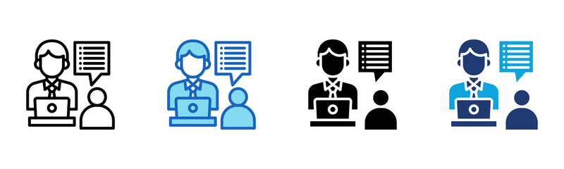 Job Interview icon Multi Style Vector Illustration