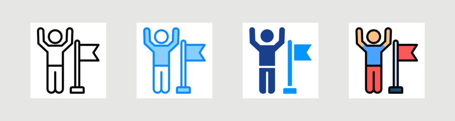 Milestone Icon Collection Set Multiple Style