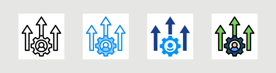Growth Management Icon Collection Set Multiple Style