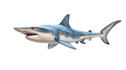 Fototapeta premium Powerful Blue Shark Marine Life Stock Photo, Oceanic Predator Illustration Isolated on transparent Background