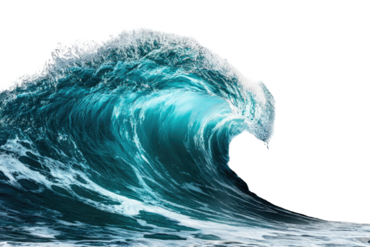 Powerful turquoise wave cresting
