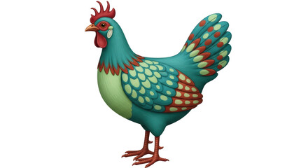 Isolated Colorful Chicken
