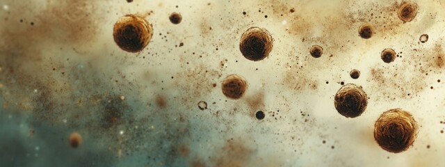 Abstract cosmic background with floating particles in space showcasing a blend of warm and cool colors for science fiction themes