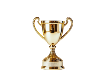 Golden trophy, isolated on black