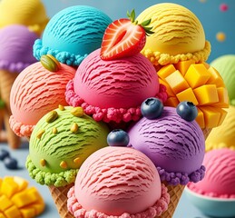 colorful ice cream