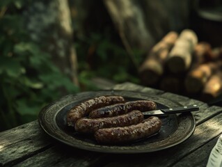 Outdoor cooking, summer grill, barbecue food, wood-fired taste, hot dogs, meaty, sausage link, picnic recipe, camping cuisine, casual dining, grilling tools, backyard barbecue