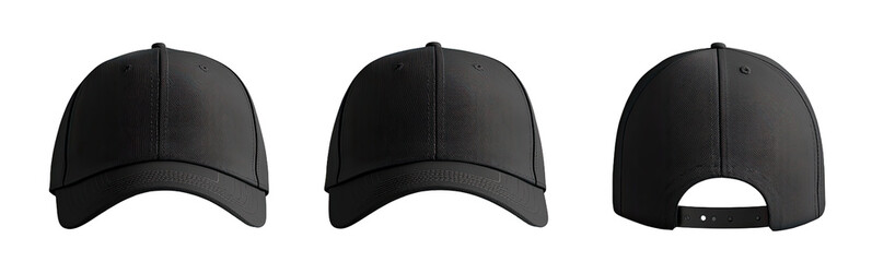 Three dark gray baseball caps (1)