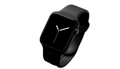 Sleek black smart watch