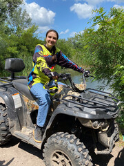 Woman on an ATV, outdoor activities