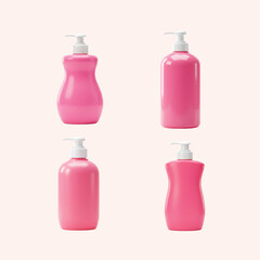 Pink Pump 3D Bottles Versatile Packaging Designs for Liquid Soap, Lotion, and Shampoo