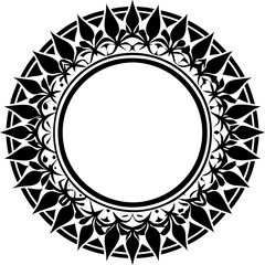 Floral mandala circle design isolated on white background