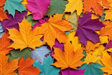 Fototapeta premium Autumn Leaves Lying on the Floor – Seasonal Nature and Fall Foliage Concept