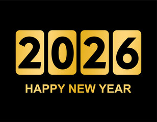 Happy new year 2026 background design for greeting card banner poster number 2026