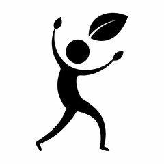 Person holding leaf isolated on white background