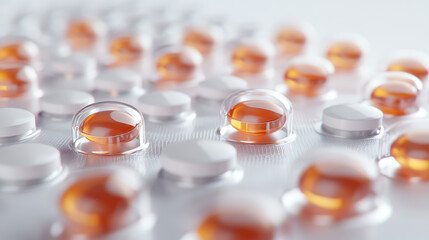 Close-up of Capsules and Tablets on a Blister Pack