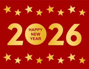 Happy new year 2026 background design for greeting card banner poster number 2026