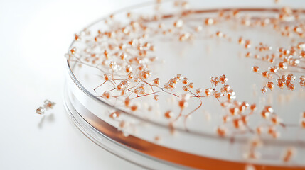 Microbial Colonies Growing on Petri Dish Agar Medium