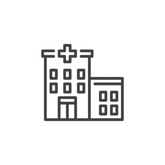 Hospital building line icon