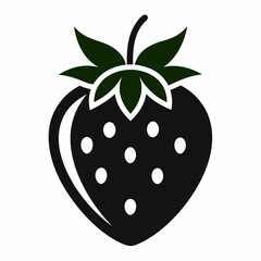 Obraz premium Strawberry fruit isolated on white background in a minimalist style