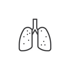 Lungs respiratory line icon