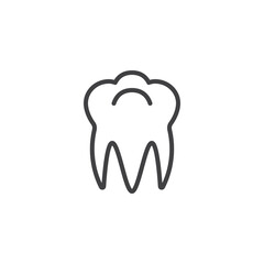 Tooth dental line icon