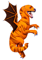 3D Rendering Fairy Tale Dragon on White