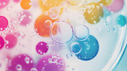 Colorful Bubbles Floating in Water