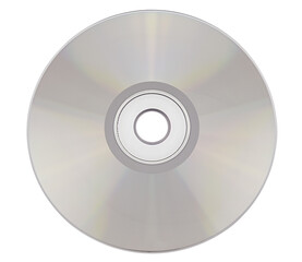 Compact disc or DVD disc isolated on a transparent background. Full depth of field. PNG.