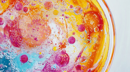 Vibrant Bubbles in Liquid: A Colorful Abstract Pattern
