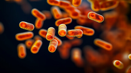 Microscopic View of Bacterial Cells in Suspension