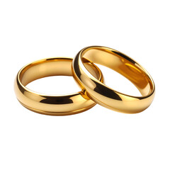 Everlasting Bond: Two exquisite golden rings, symbolising eternal love, are gracefully interlocked, signifying the unbreakable commitment of a cherished couple.