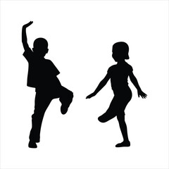 Elegant Couple Dancing Silhouette - Latin Ballroom Dance Vector