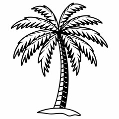 Black and White Palm Tree Illustration