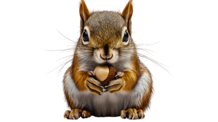 Squirrel Holds Acorn: A charming squirrel, caught in a moment of delight, clutches a single acorn with focused attention. A visual celebration of the small, yet significant moments found in nature