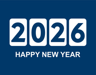 Happy new year 2026 background design for greeting card banner poster number 2026
