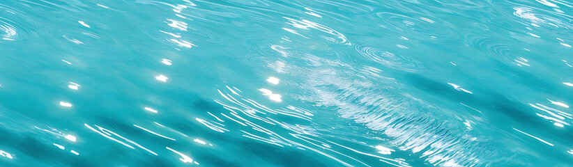 Clear turquoise water surface with sun reflections – tropical sea background