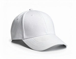 Fototapeta premium White Baseball Cap Mockup on White Background