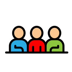 Team Huddle Discussion Vector Filled Icon Design