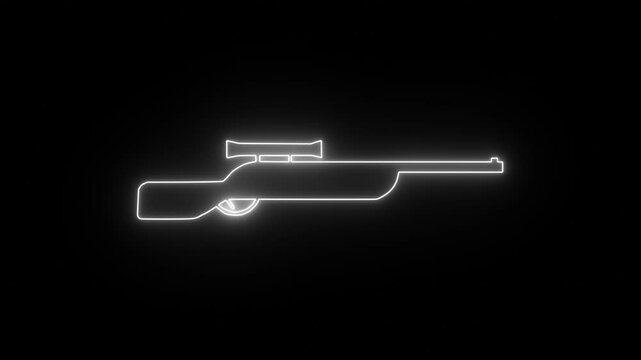 MP40 Gun Neon Glowing Animation with Black Background