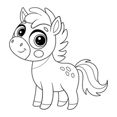 cute horse coloring book for kids