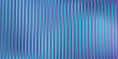 Obraz na płótnie Canvas Ribbed glass background with abstract pattern and line detail in 3D gradient. Blur effect creates a wall of metal and blue wave light. Premium transparent surface vector design.