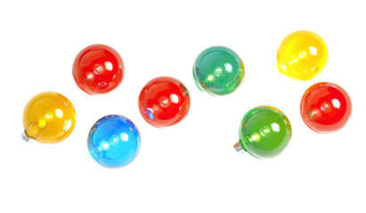 Colorful Christmas ornaments in a pattern