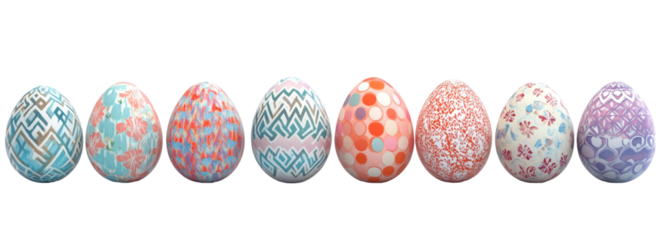 Colorful decorated Easter eggs