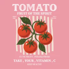 Lichtdoorlatende gordijnen red tomato vintage t‑shirt design, Tomato vegetable artwork for t shirt print, Positive vibes, Organic vegetable farm, typography t‑shirt, vintage t‑shirt, vintage fruit, fruit t-shirt © MdAlImran